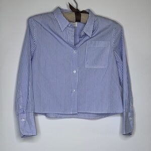 Crewcuts Blue and White Modern Button Down Shirt